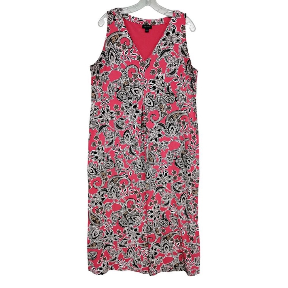 J. Jill Wearever Collection Pink Paisley Print Sleeveless Pullover Dress